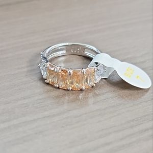 "Fancy in the Ballroom" dazzling Smokey Topaz Cubic Zirconia, size 7